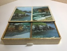 Vintage Congress Cel-U-Tone Finish Playing Cards Original Felt Box Landscapes