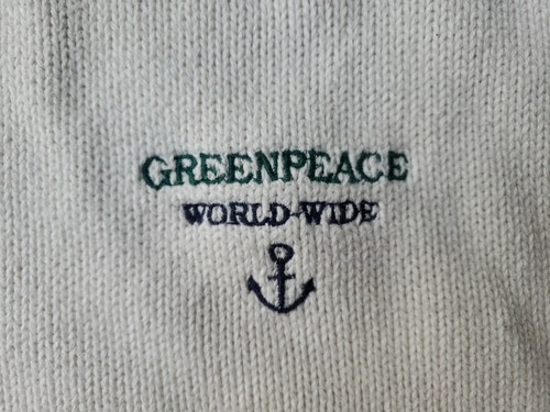 VTG GreenPeace Worldwide Red White Blue Knit Oversized Sweater Nautical Sailing - Picture 4 of 11