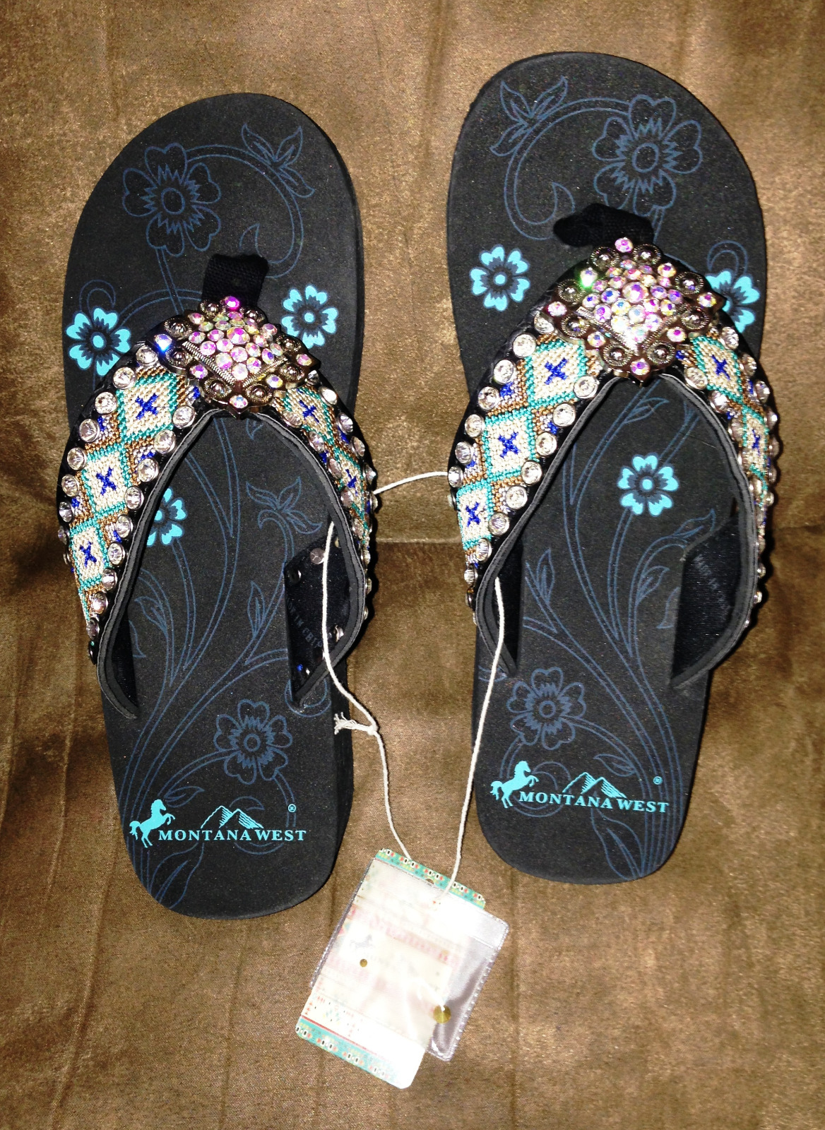 LOTTO Infradito zeppa Montana West Cowgirl Western Aztechi Abbellite Strass