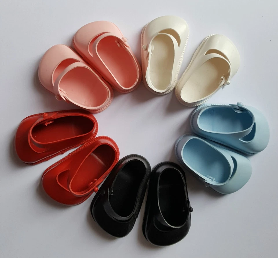 Vintage Cinderella Puppen Riemen Schuhe Gr. 0 Pedigree Palitoy Teeny Risse