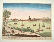 Frankfurt am Main  Morgenseite Original ca 1780 Guckkastenblatt Optical View