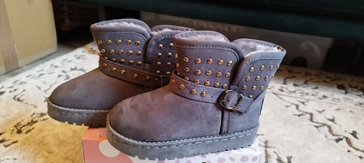 Junior Miss Sixty Grey Girls Boots size UK 11 EU 30. Fleece interior