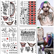 Suicide Squad Joker Quinn Temporary Tattoo Sticker Cosplay Costume Halloween US