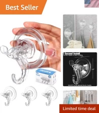Versatile 3 Pack Suction Cup Hooks | Perfect for Shower, Kitchen & Outdoor Use