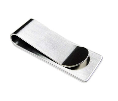 Sleek Stainless Steel Money Clip   Compact Durable Silver Cash Pocket Holder