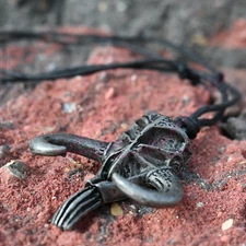 Star Wars Necklace Mandalorian Baby Yoda Pendant Pull Cord "SKULL TO RESTORE"