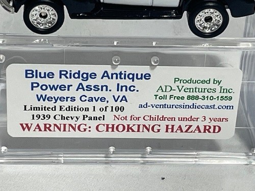 Matchbox Promo 1939 Chevy Sedan 2003 Blue Ridge Antique Power Assn 1 of 100 1/64 - Picture 3 of 5