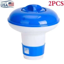 2PCS Swimming Pool Spa Chemical Dispenser Tablet Holder Chlorine Bromine Float