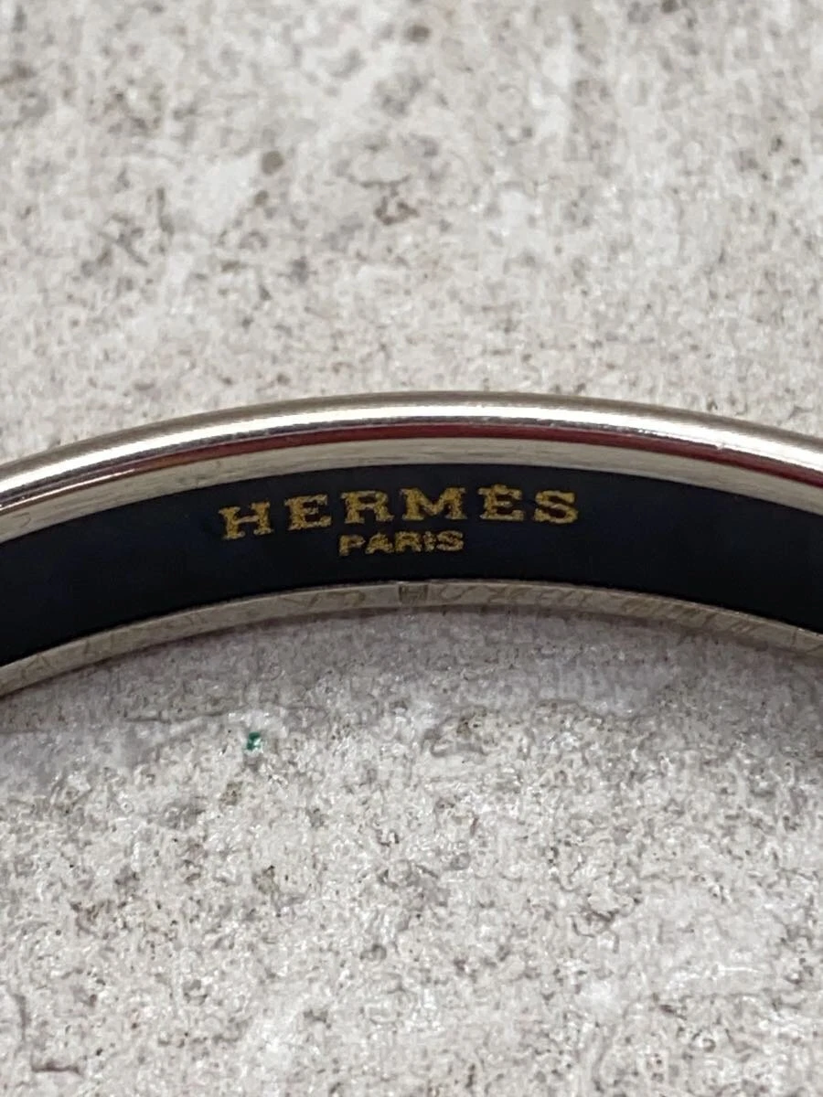 HERMÈS Bracciale Hermes Smalto Cloisonné Smalto Motivo Pesce Arancione x Argento