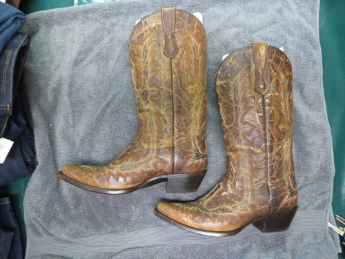 CORRAL WOMEN'S SNIP TOE BROWN DISTRESSED BOOTS/W EBROIDERING 1178 SIZE 10 M - Picture 5 of 9