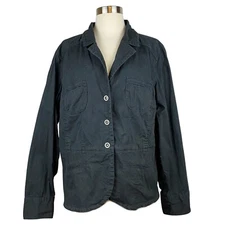 GITANO women's Black Cotton Jacket unique snaps, pockets, lined, Size 18W