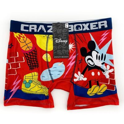 Disney Mickey Mouse Crazy Boxer Briefs Mens Large Underwear Summer Gift Red New