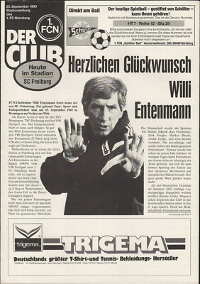 BL 93/94 1. FC Nürnberg - SC Freiburg, 25.09.1993 - Willi Entenmann
