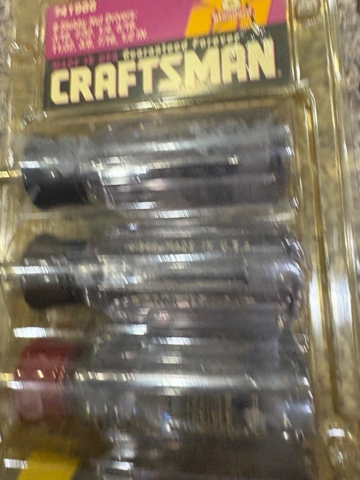 Vintage CRAFTSMAN 8 pc. SAE STUBBY NUT DRIVER SET  41988 Made in USA 1/2-3/16 H - Image 3 of 4