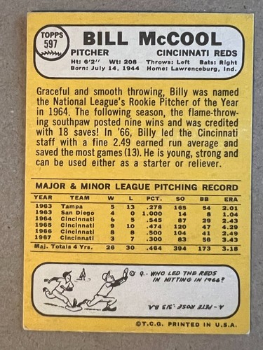 1968 Topps Baseball Singles - 458 to 598 - High Numbers - Pick Your Card - - 第 495/499 張圖片