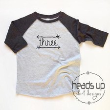 Three Raglan Shirt Toddler Boy/Girl - Raglan 3 Birthday Shirt Boy/Girl Toddler
