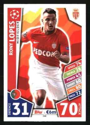 Rony Lopes 2017-18 Topps Match Attax UEFA Champions League #248 SOCCER Card