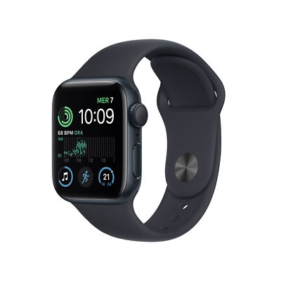 Apple Watch SE (2022) 40mm Mitternacht Aluminiumgehäuse mit Sportarmband,...