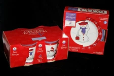 Red Hat Society Tea Party Canterbury 4 Christmas Snow Lady Mugs Dessert Plates