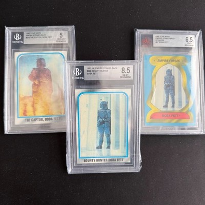 BOBA FETT 1980 ESB Topps Graded Lot Series 2 200 220 Sticker 57 Star Wars BGS