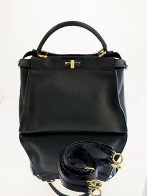 FENDI Peekaboo ハンドバッグ ブラック Fendi Medium Peekaboo Bag Black FENDI Top Handle Crossbody Bag | eBay
