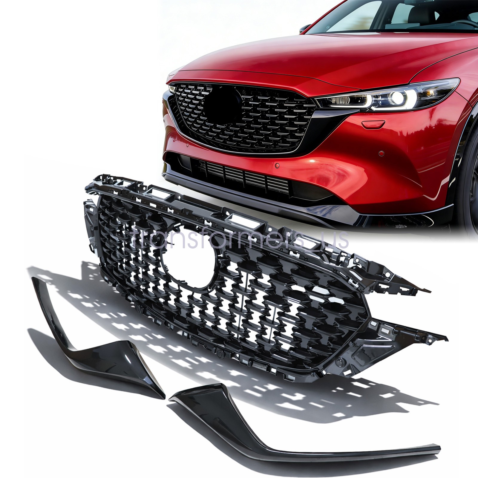Front Bumper Upper Grille Molding Trim Black Ksd5-50719 For 2022-2025 Mazda CX-5