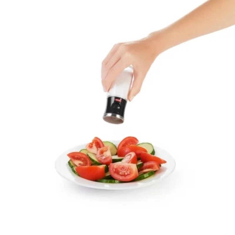 OXO Salt & Pepper Shaker Set: Aluminum & Stainless Steel, Black - Image 4 of 4