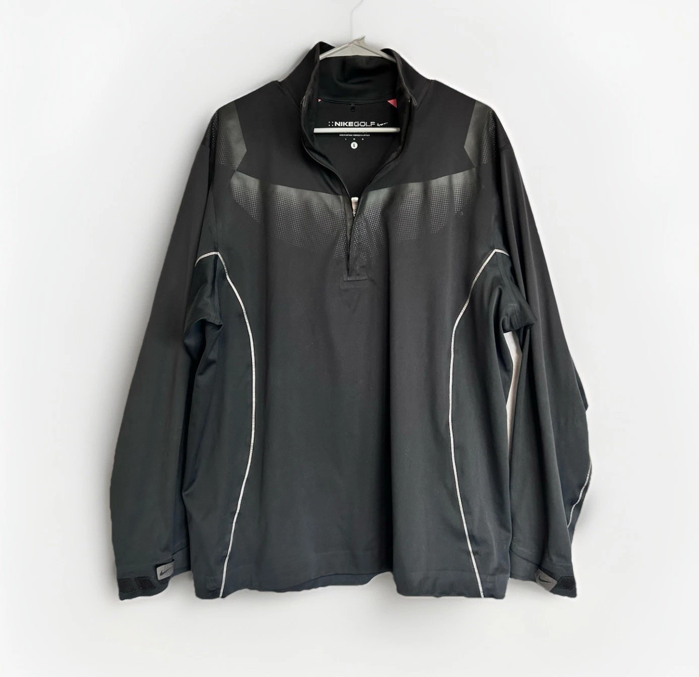 Nike Golf Storm-Fit 20 Pullover LS Shirt Jacket Black Gray Waterproof Half Zip L