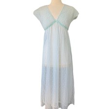 VTG 70  s Lingerie Nightgown Shear Donna Richard Gilligan O  Malley Nylon Sz MED