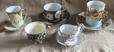 Mix Lot of  4 Vtg Collector Porcelain Demitasse Cups/Saucers & One Tea Cup Only