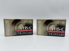 2 Maxwell VHS-C Video Tapes TC-30 HGX-Gold Premium High Grade Sealed