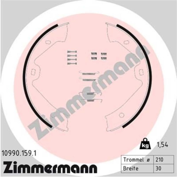 Zimmermann Bremsbacken Feststellbremse Hinten FüR Vw Touareg Porsche Cayenne 7P5-image