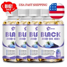 Black Seed Oil Capsules - 100 Pure Organic Cold Pressed Cumin Nigella Sativa