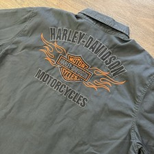 Harley Davidson Mechanics Shirt Gray Embroidered Spell Out Men  s Sz XL