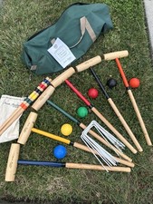 USCA Approved Croquet Set – Tournament Style Wooden Mallets – Complete w/ Bag