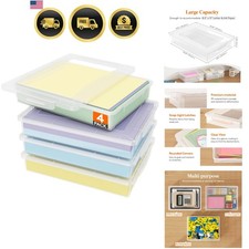 4 Pack Paper Organizer Storage, 32 x 23 cm/12x9 Multi-Purpose Plastic File Bo...
