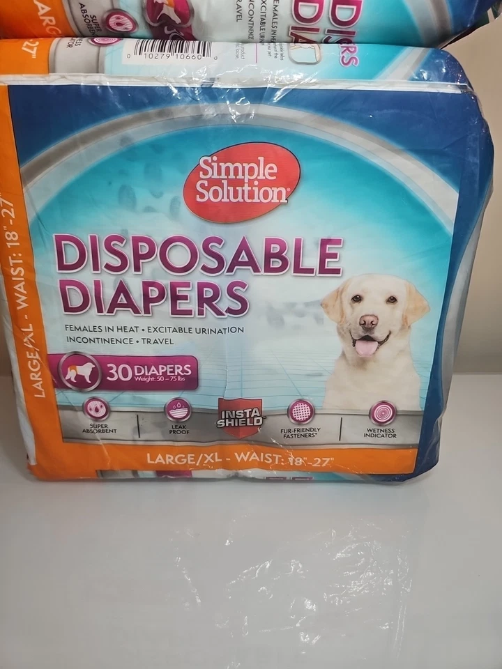 Pañales desechables Simple Solution True Fit para perro para hembra 60 unidades, blancos leer Foto 2 de 4