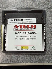 A-Tech 16GB (2 x 8GB) PC4-19200 (DDR4-2400) SO-DIMM Memory (AT8G2D4S2400ND8N12V)