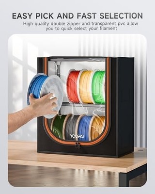 3D Printer Filament Storage Box with Desiccants - 2 Tiers Metal Filament Storage