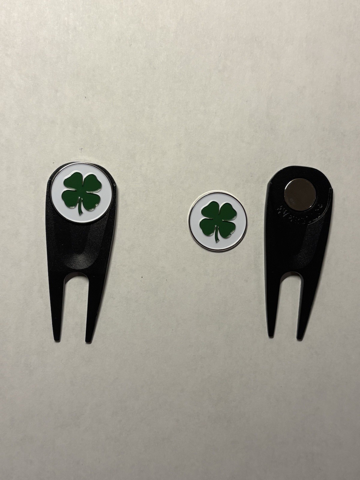 Rare 4-Leaf Clover 1" Coin Golf Marker & Ergonomic Pocket Golf Divot Tool