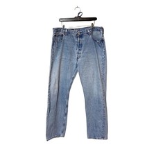 Levis 501 Button-Fly Light Wash Denim Jeans W40 L32 Vintage Straight-Leg USA Mad