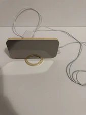 Digital Alarm Clock 6.5" LED Display Mirror 12/24H USB Charging Ports  Gold