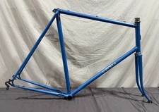 Vintage Miyata 62cm C-C Lugged CrMo Road Bike Frame/Fork Headset Blue CLEAN