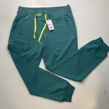 NWT Figs Zamora Jogger Scrubs Women Pants size L Cactus Green