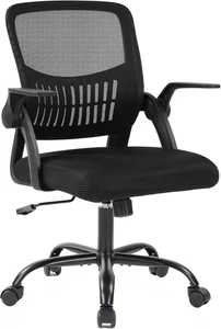 Silla De Oficina Ergonomica Con Soporte Lumbar Y Apoyabrazos Ajustable Black 360