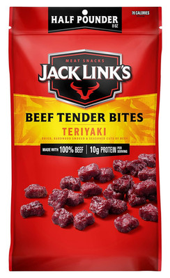 Beef Tender Bites, Teriyaki, Half Pounder Bag - Flavorful Meat Protein Snacks fo