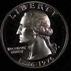 1976 S Washington Gem Proof 40 % Bicentennial Quarter. Lot # 9061-8-014