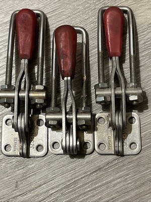 THREE Destaco clamps 323MSS Pull Action  360lb Holding Power Stainless  GERMAN
