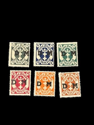 Free City of Danzig Official Stamps, DM Overprints, 1923 MH