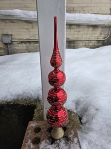 VINTAGE 50s  MERCURY GLASS CHRISTMAS TREE TOPPER 16" 4 TIER Atomic Space Age NM